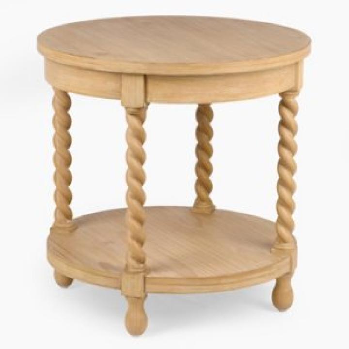 Isabella Natural Wood Round End Table