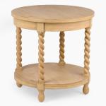 Isabella Natural Wood Round End Table