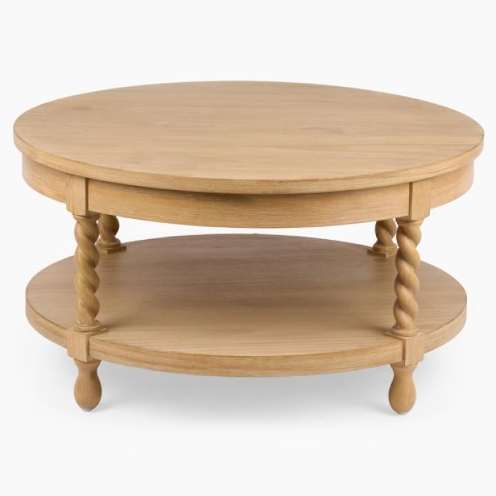 Isabella Natural Wood Round Coffee Table