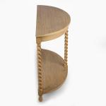 Isabella Natural Wood Demilune Console Table