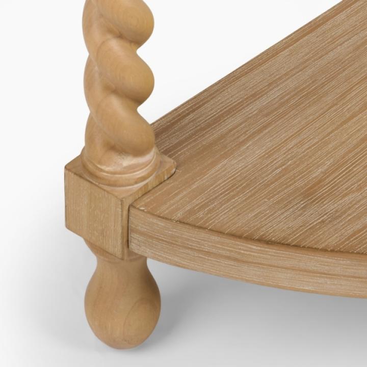 Isabella Natural Wood Demilune Console Table