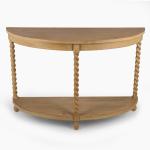 Isabella Natural Wood Demilune Console Table
