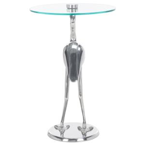 Silver Crane Metal Accent Table