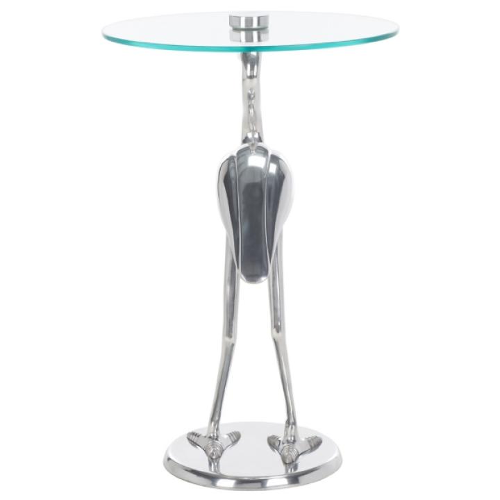 Silver Crane Metal Accent Table