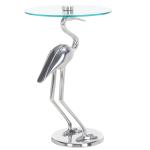 Silver Crane Metal Accent Table