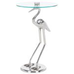 Silver Crane Metal Accent Table