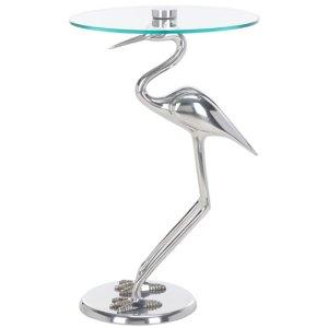 Silver Crane Metal Accent Table