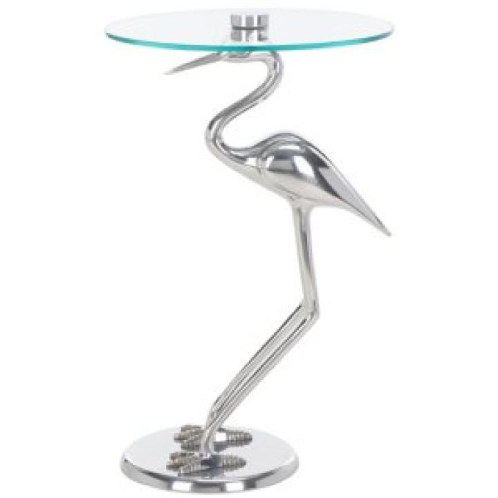 Silver Crane Metal Accent Table