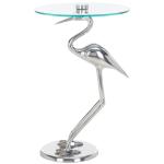 Silver Crane Metal Accent Table
