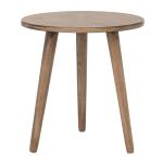 Light Brown Wood Round Scandinavian End Table