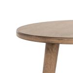Light Brown Wood Round Scandinavian End Table