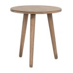 Light Brown Wood Round Scandinavian End Table