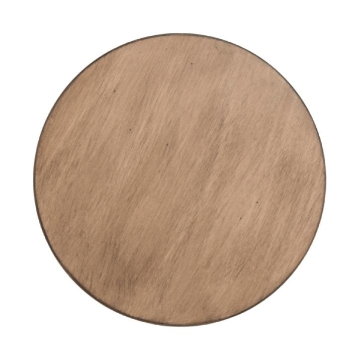 Light Brown Wood Round Scandinavian End Table