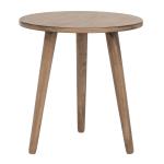 Light Brown Wood Round Scandinavian End Table