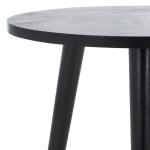 Black Wood Round Scandinavian End Table