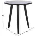 Black Wood Round Scandinavian End Table