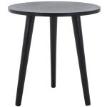 Black Wood Round Scandinavian End Table