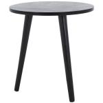 Black Wood Round Scandinavian End Table