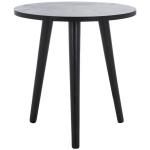 Black Wood Round Scandinavian End Table