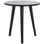 Black Wood Round Scandinavian End Table