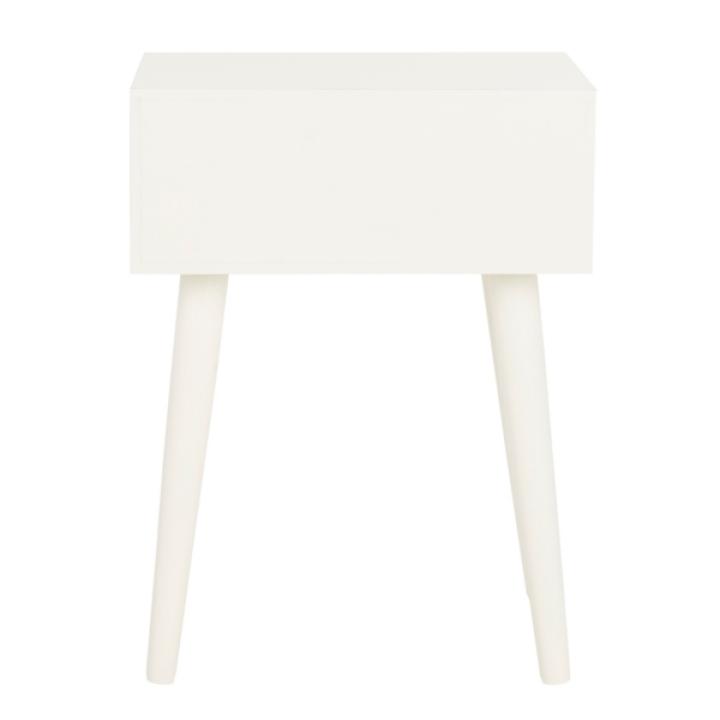 White Wood Lyla Scandinavian End Table