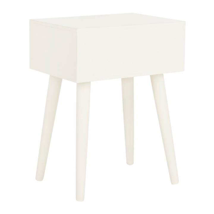 White Wood Lyla Scandinavian End Table