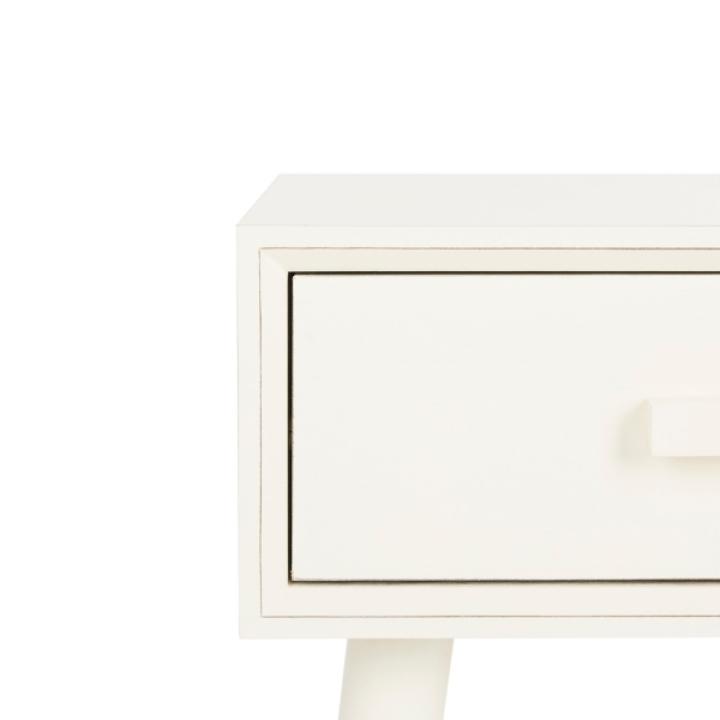 White Wood Lyla Scandinavian End Table