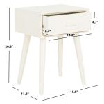 White Wood Lyla Scandinavian End Table