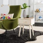 White Wood Lyla Scandinavian End Table