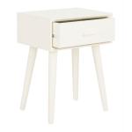 White Wood Lyla Scandinavian End Table