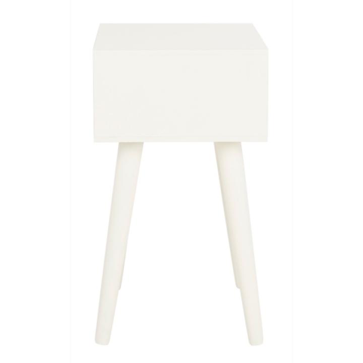 White Wood Lyla Scandinavian End Table
