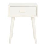 White Wood Lyla Scandinavian End Table