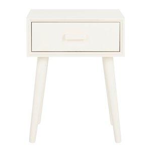 White Wood Lyla Scandinavian End Table