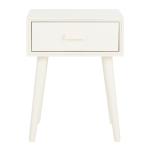 White Wood Lyla Scandinavian End Table
