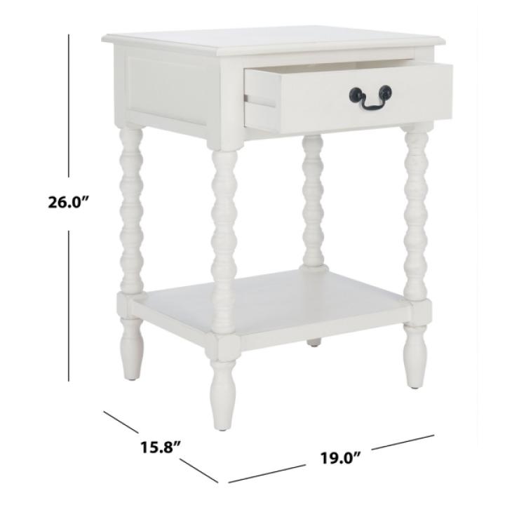 White Wood Phoebe End Table