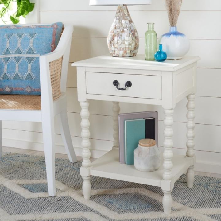 White Wood Phoebe End Table