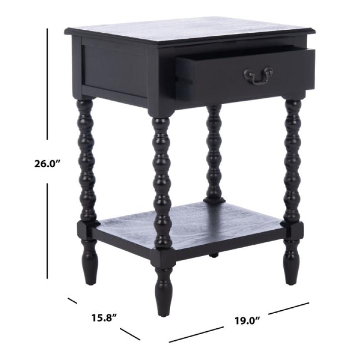 Black Wood Phoebe End Table