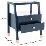 Navy 2-Drawer Lina Modern Accent Table