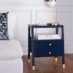 Navy 2-Drawer Lina Modern Accent Table