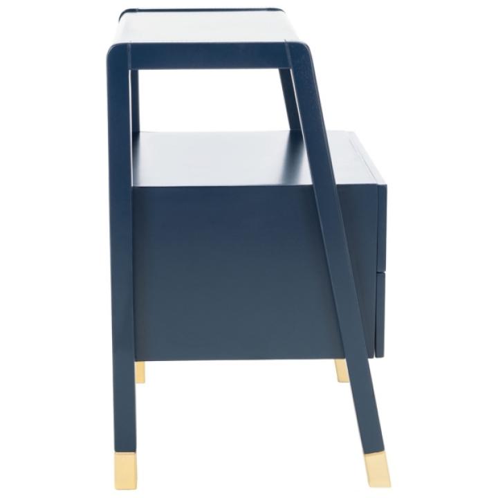 Navy 2-Drawer Lina Modern Accent Table