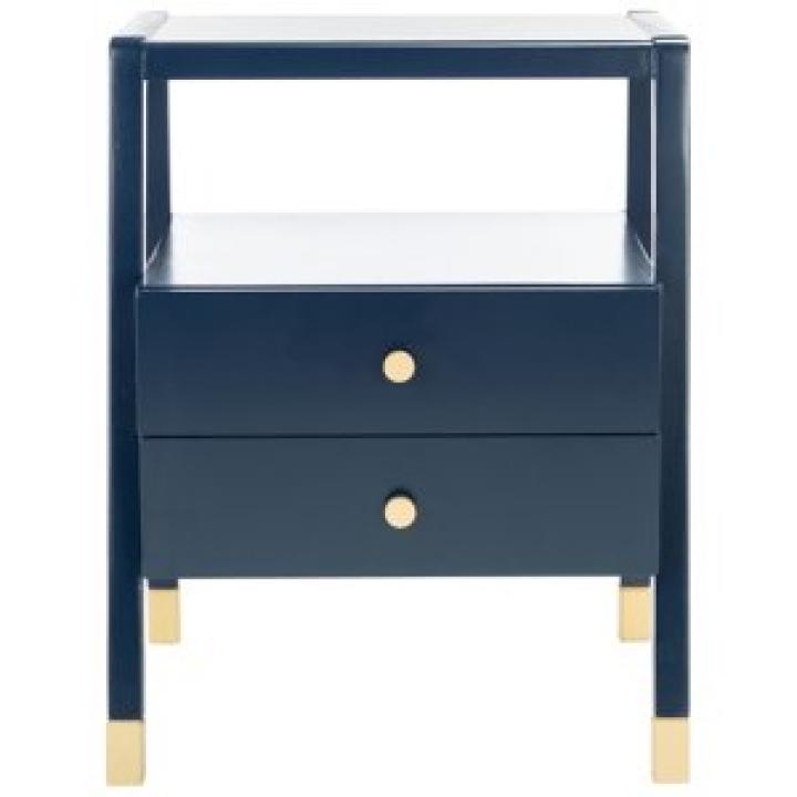 Navy 2-Drawer Lina Modern Accent Table