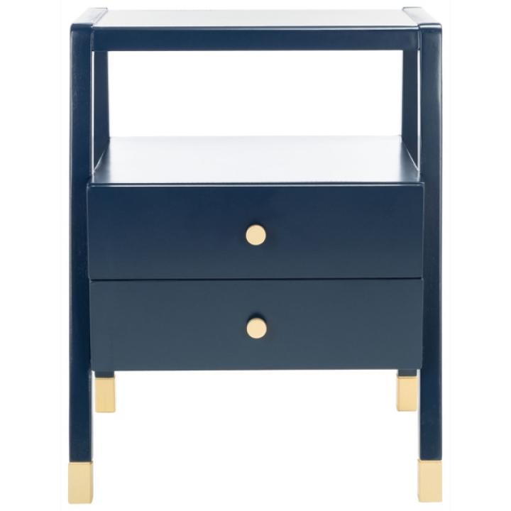 Navy 2-Drawer Lina Modern Accent Table