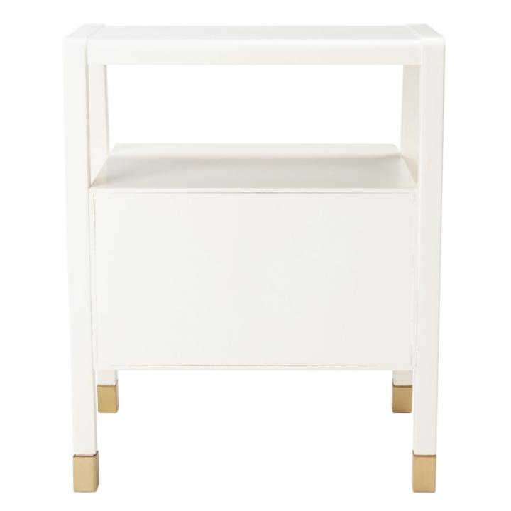 White 2-Drawer Lina Modern Accent Table