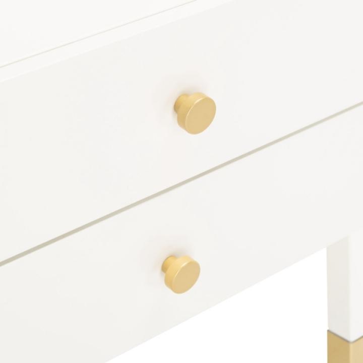White 2-Drawer Lina Modern Accent Table