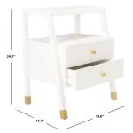 White 2-Drawer Lina Modern Accent Table