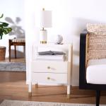 White 2-Drawer Lina Modern Accent Table