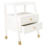 White 2-Drawer Lina Modern Accent Table