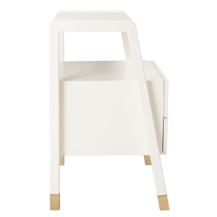 White 2-Drawer Lina Modern Accent Table