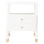 White 2-Drawer Lina Modern Accent Table