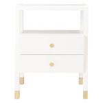 White 2-Drawer Lina Modern Accent Table